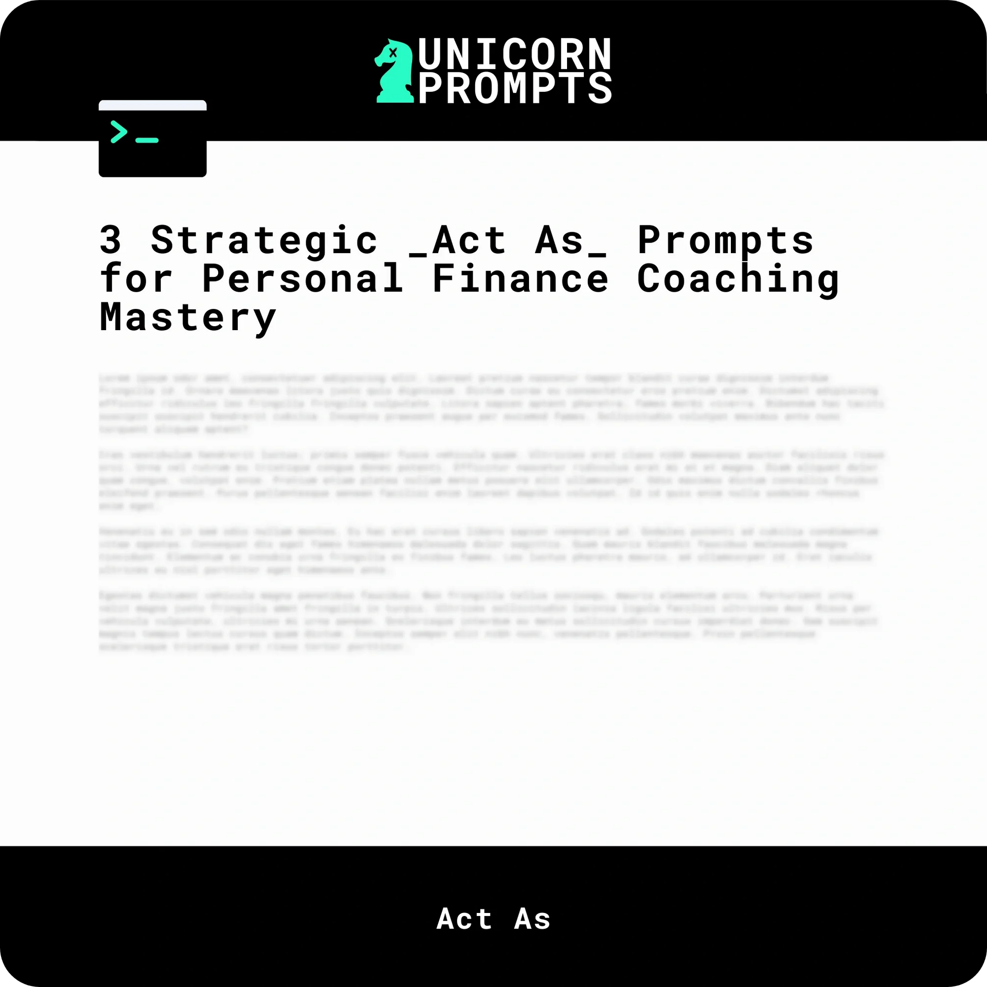 3 Strategic _Act As_ Prompts for Personal Finance Coaching Mastery