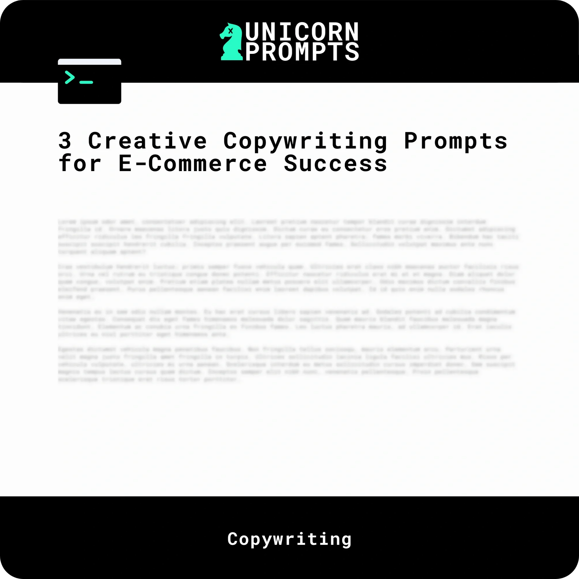 3 Creative Copywriting Prompts for E-Commerce Success