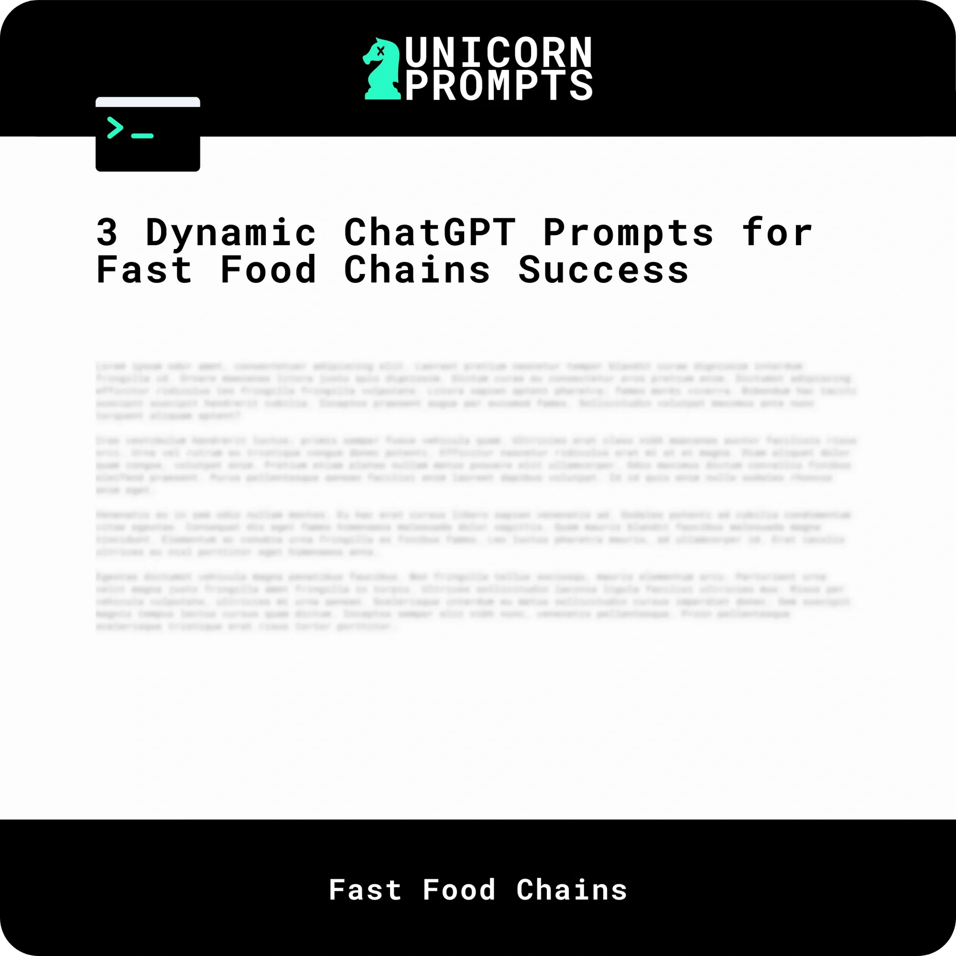 3 Dynamic ChatGPT Prompts for Fast Food Chains Success