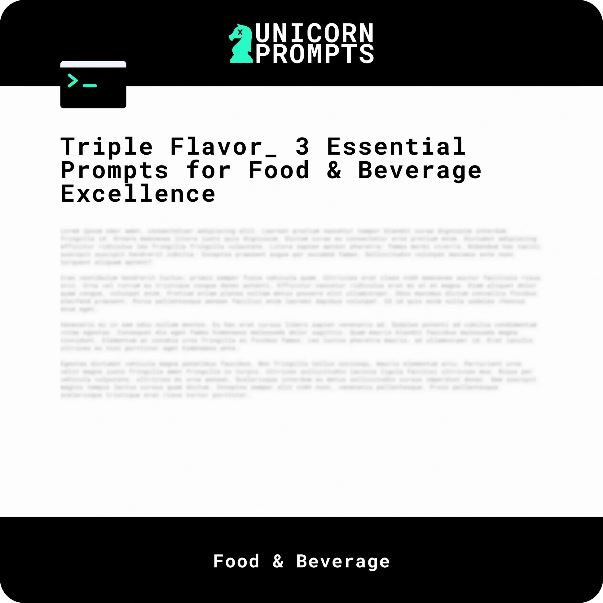 Triple Flavor_ 3 Essential Prompts for Food & Beverage Excellence