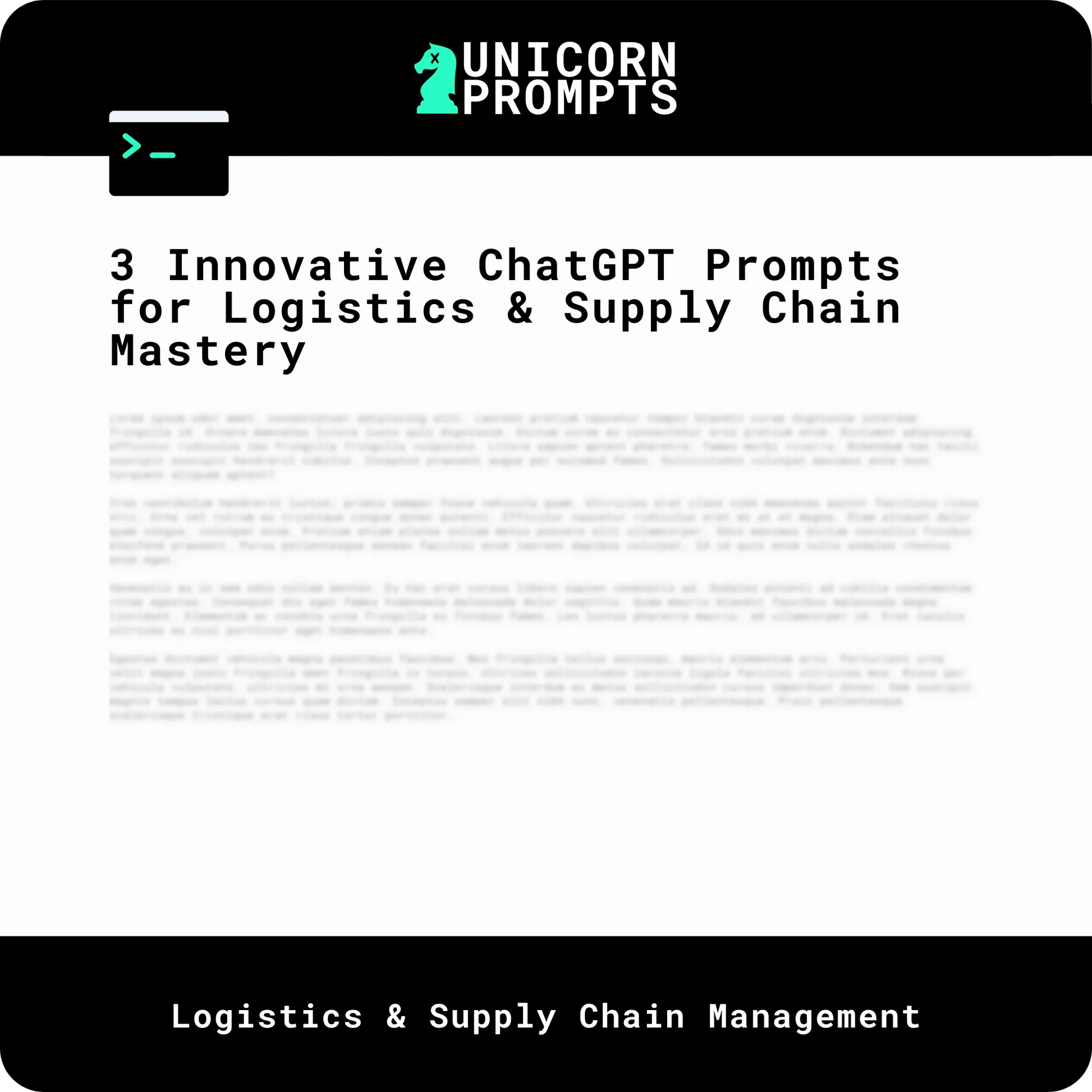 3 Innovative ChatGPT Prompts for Logistics & Supply Chain Mastery