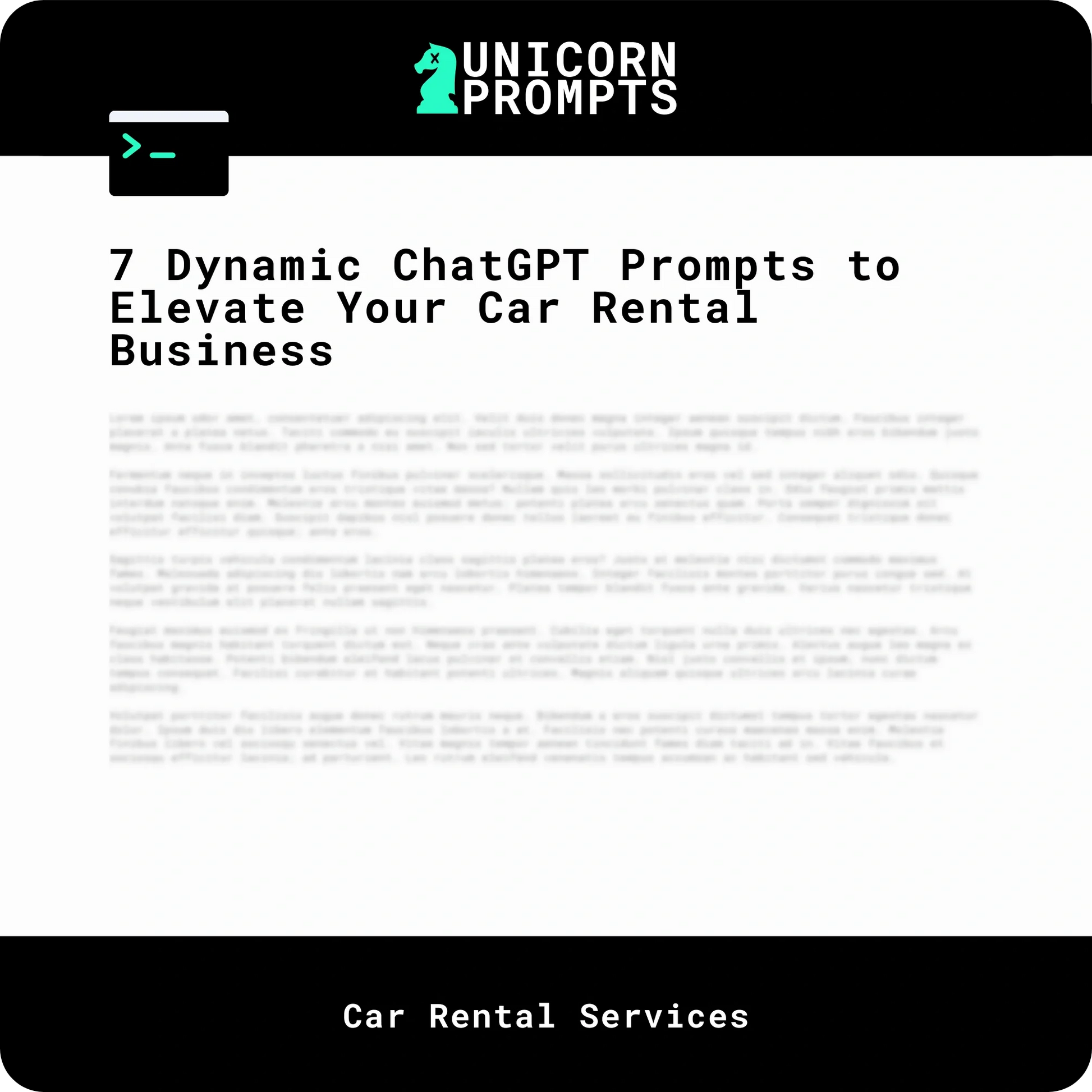 7 Dynamic ChatGPT Prompts to Elevate Your Car Rental Business