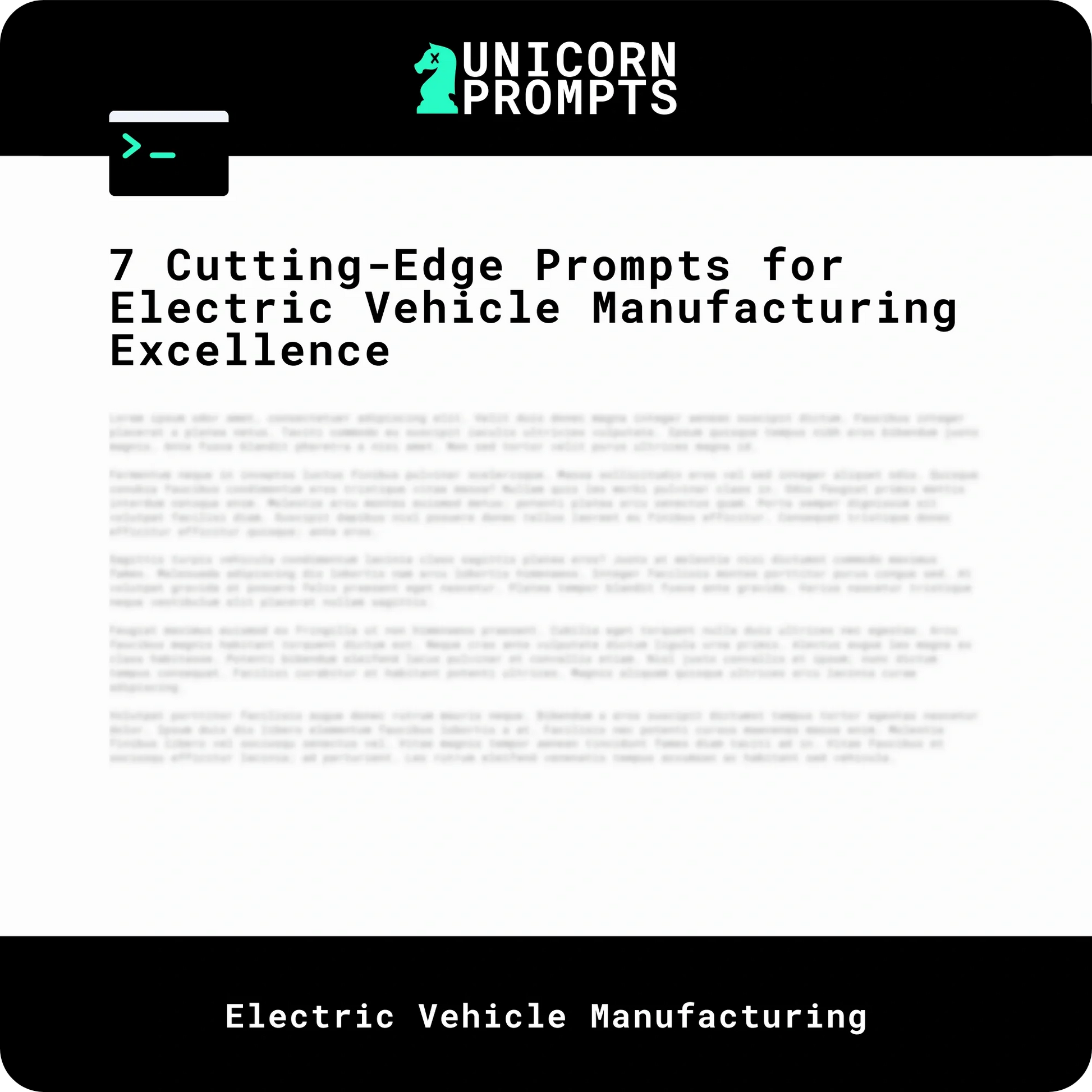 7 Cutting-Edge Prompts for Electric Vehicle Manufacturing Excellence