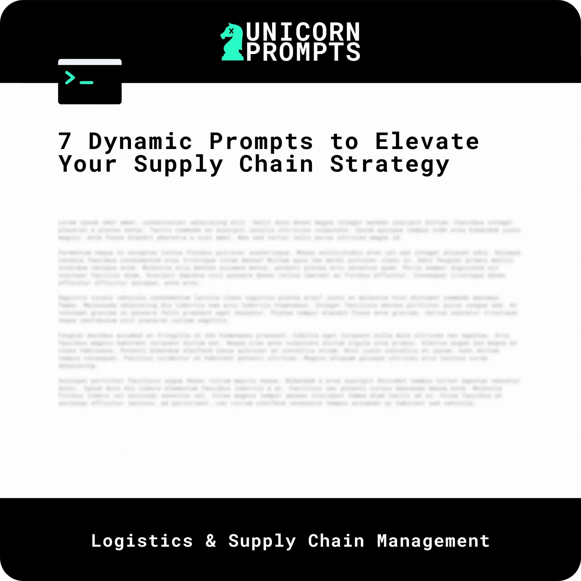 7 Dynamic Prompts to Elevate Your Supply Chain Strategy
