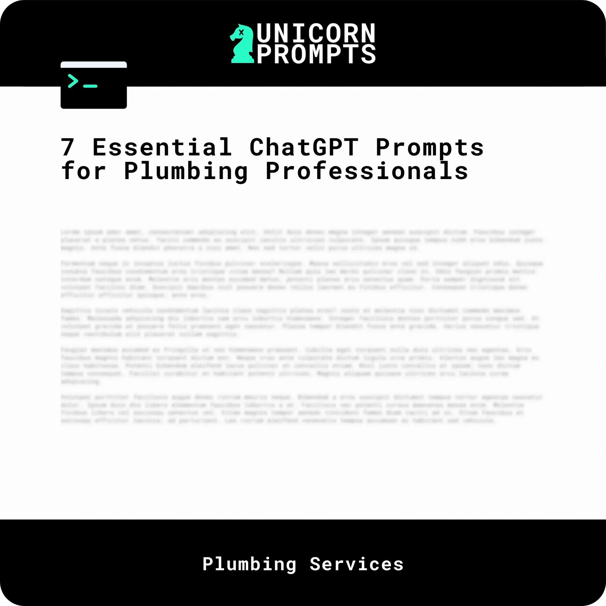 7 Essential ChatGPT Prompts for Plumbing Professionals