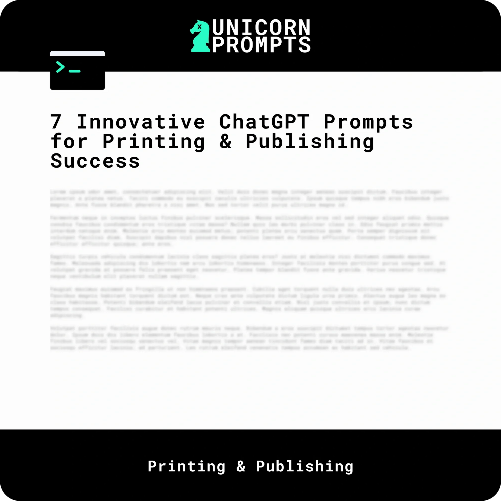 7 Innovative ChatGPT Prompts for Printing & Publishing Success
