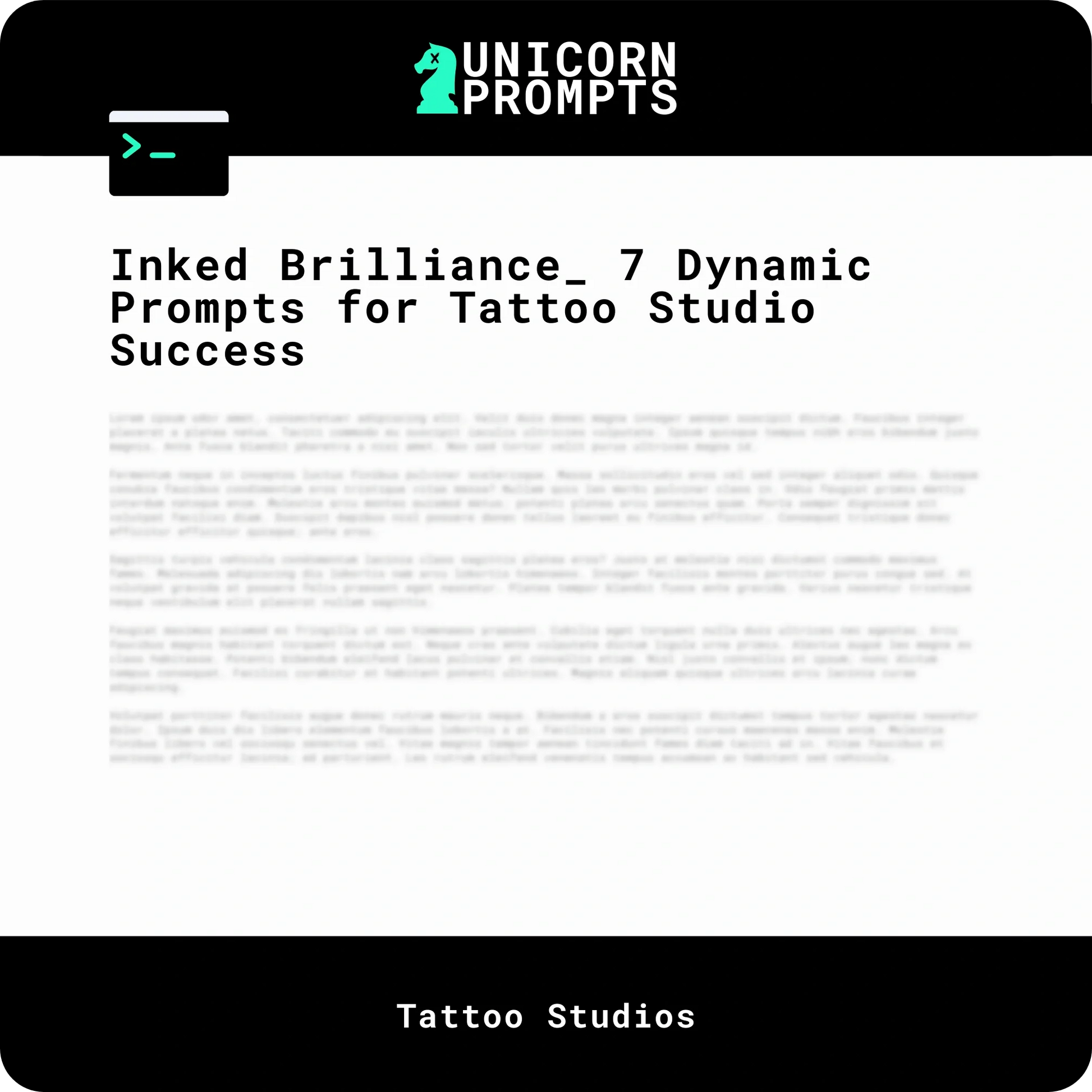 Inked Brilliance_ 7 Dynamic Prompts for Tattoo Studio Success