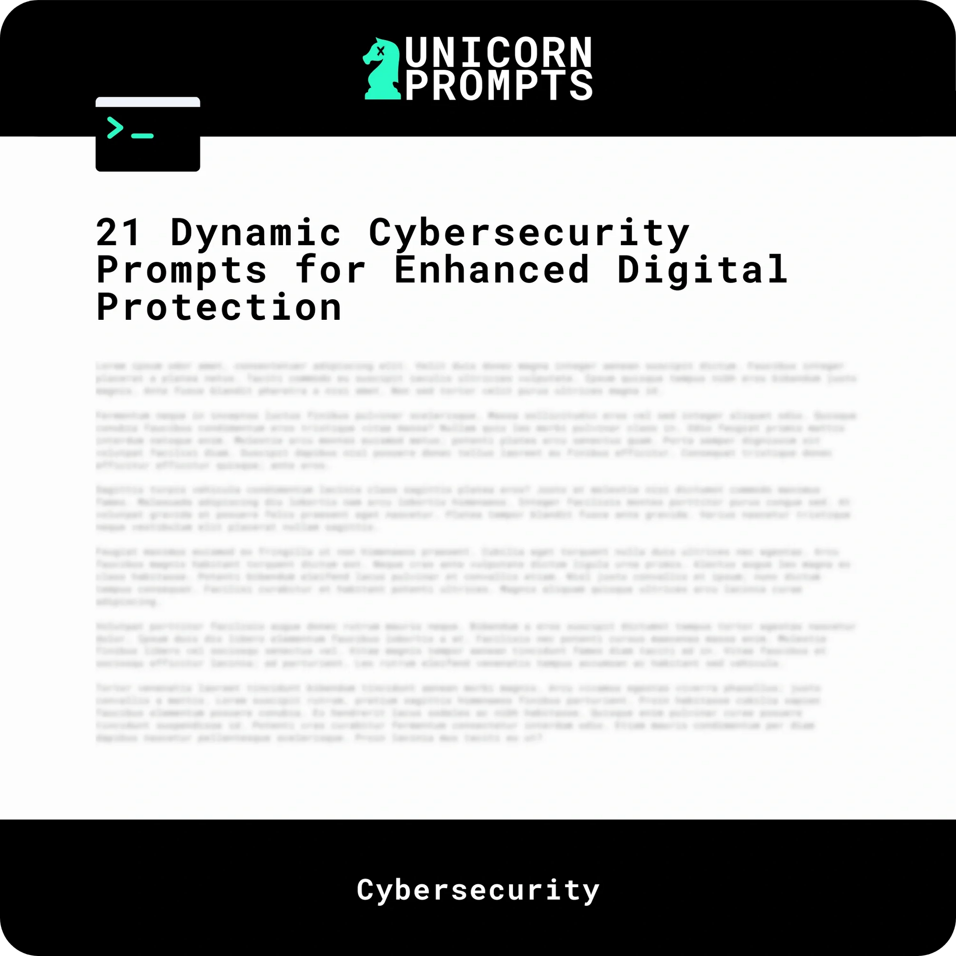 21 Dynamic Cybersecurity Prompts for Enhanced Digital Protection