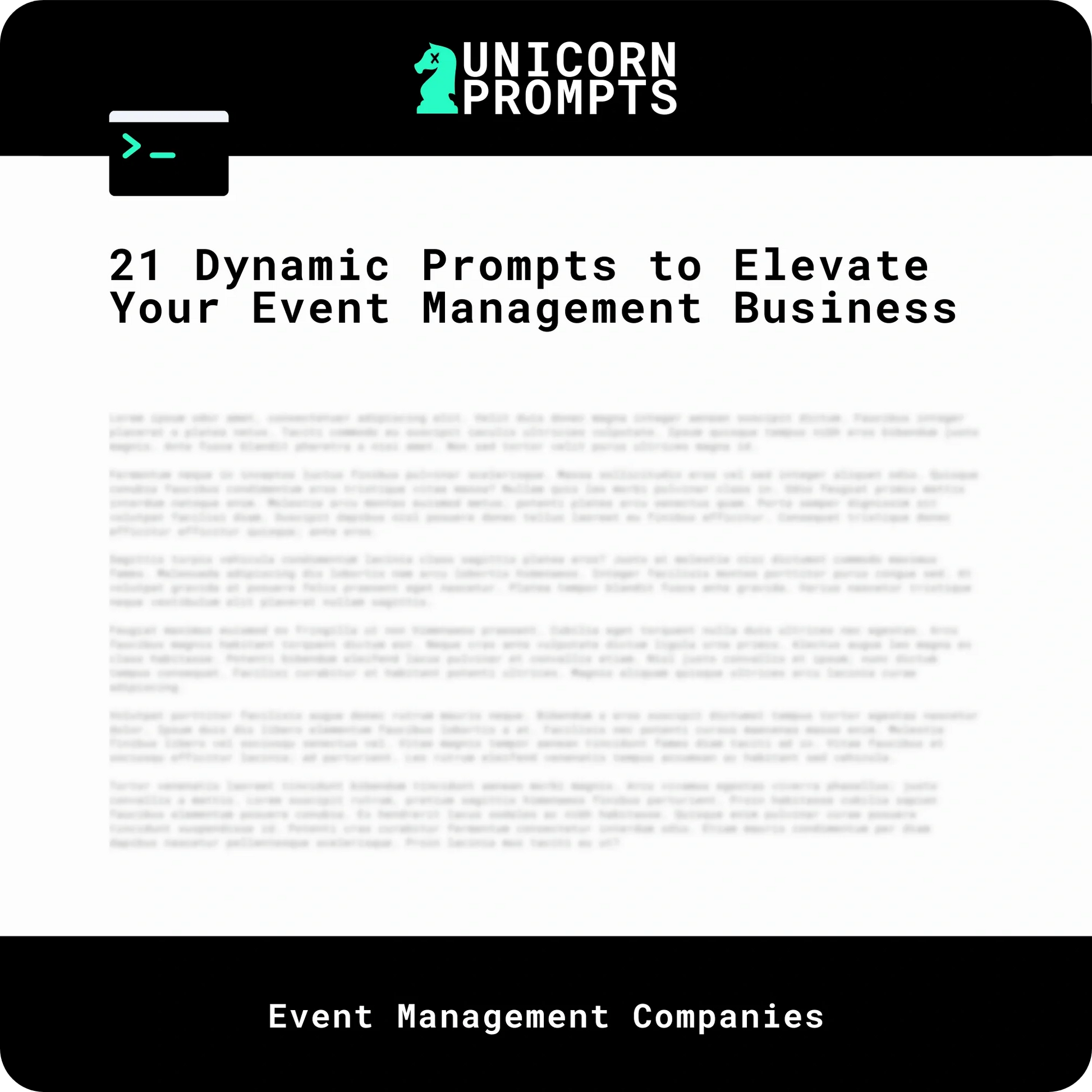 21 Dynamic Prompts to Elevate Your Event Management Business – Unicorn ...