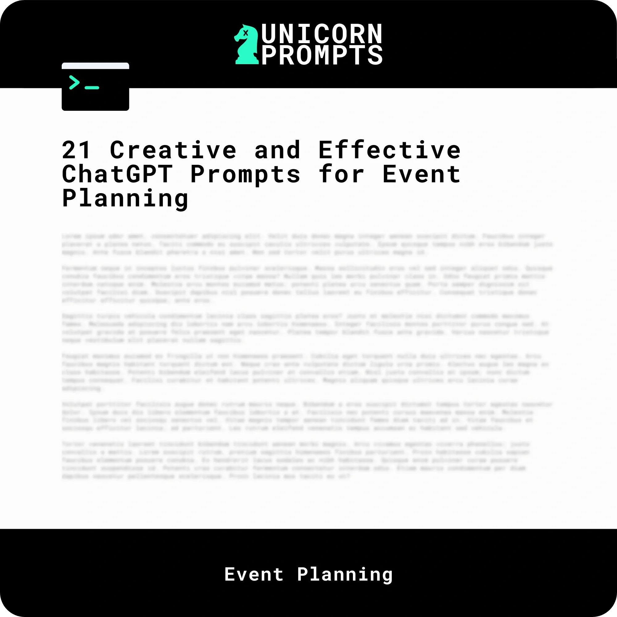 21 Creative and Effective ChatGPT Prompts for Event Planning – Unicorn ...