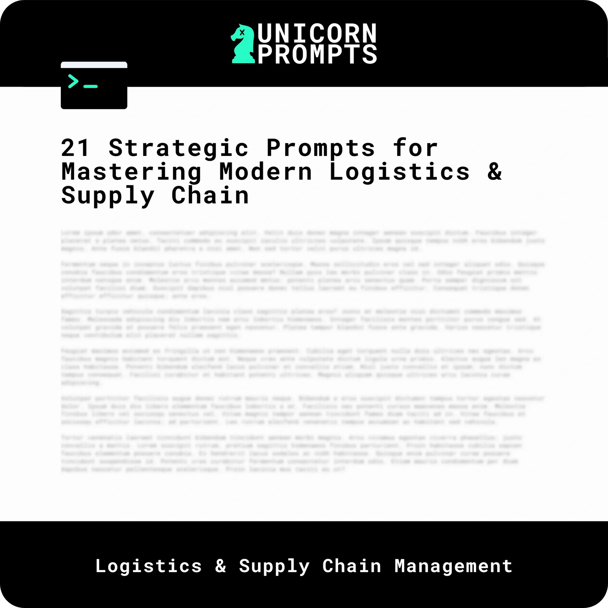 21 Strategic Prompts for Mastering Modern Logistics & Supply Chain