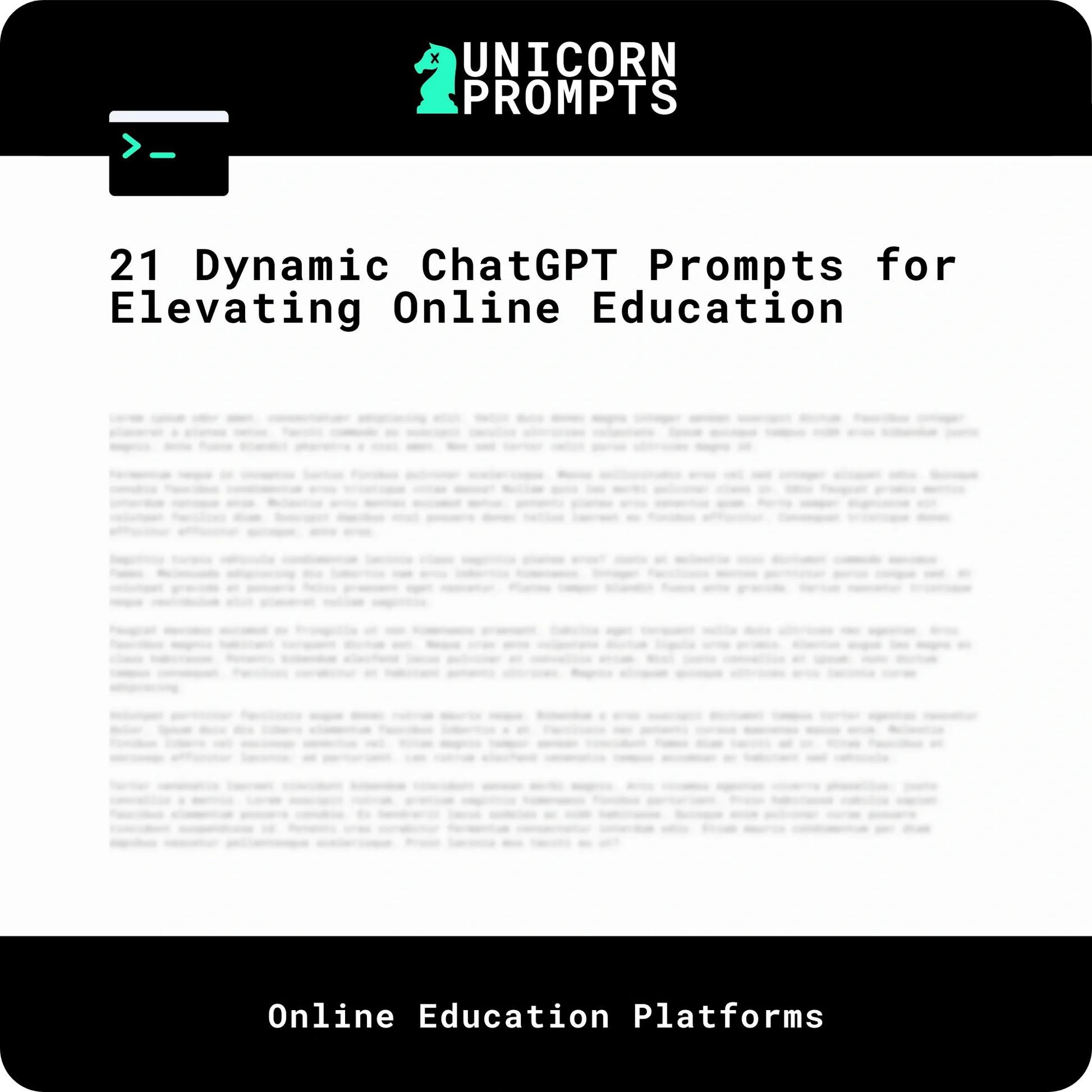 21 Dynamic ChatGPT Prompts for Elevating Online Education