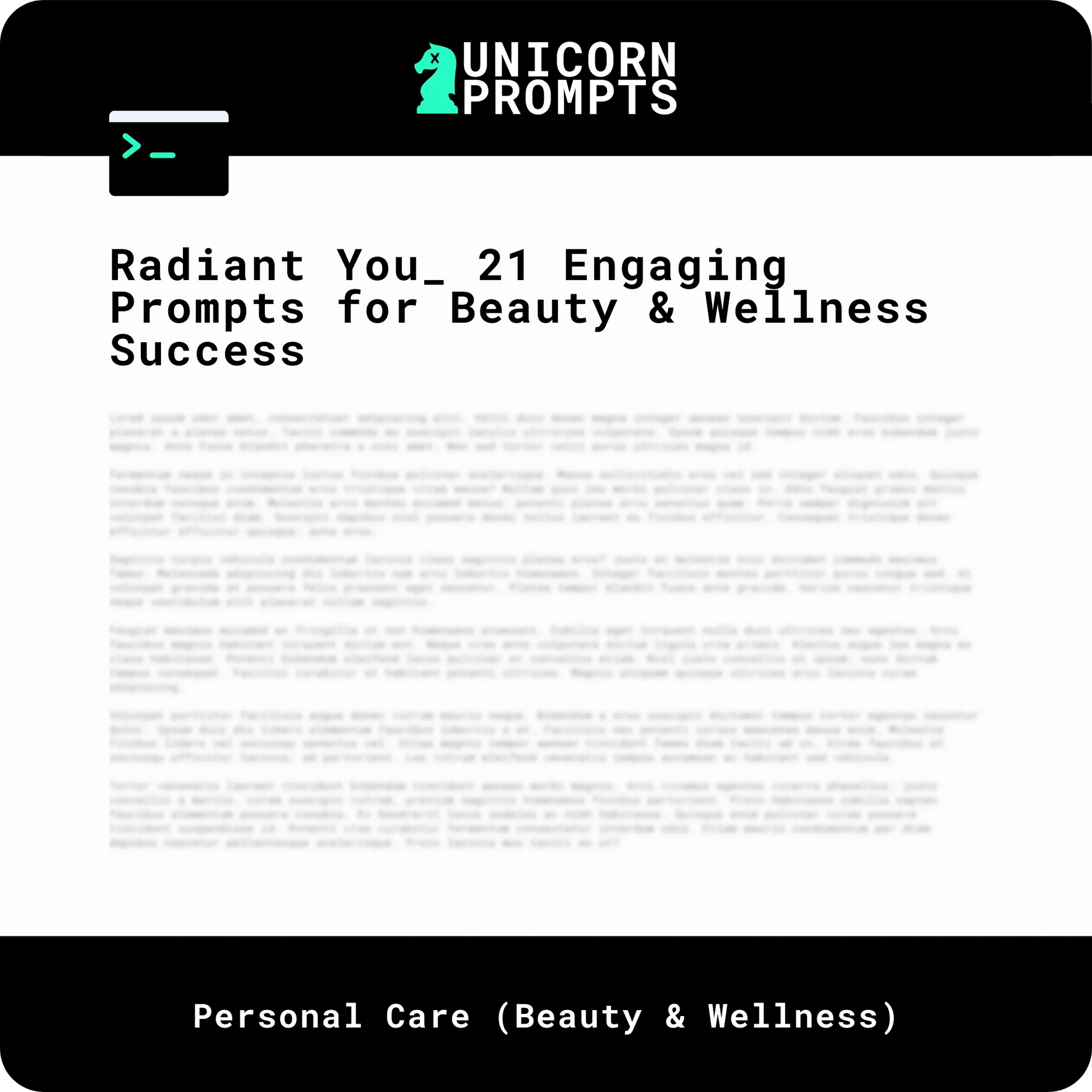 Radiant You_ 21 Engaging Prompts for Beauty & Wellness Success