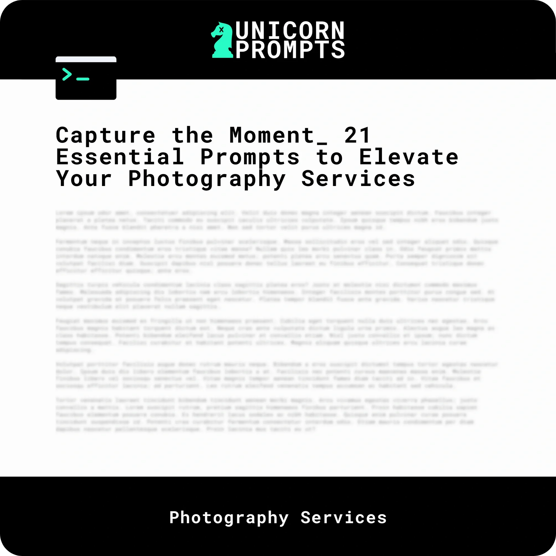 Capture the Moment_ 21 Essential Prompts to Elevate Your Photography Services